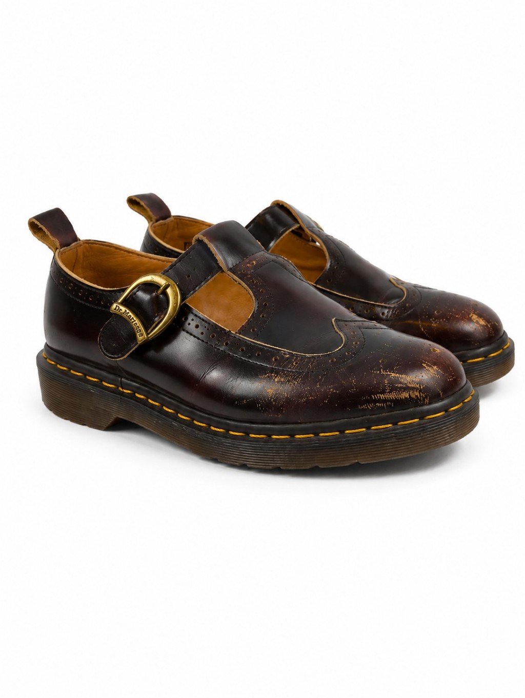 Vintage England Dr. Martens Maryjanes Leather Women's Shoes Size Uk8- Us 10